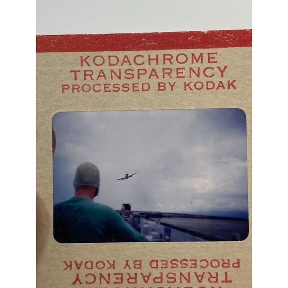 Vtg 60's Kodachrome Kodak Military Aircraft Carrier Landing Plane Slide Lot of 3 - Picture 3 of 3